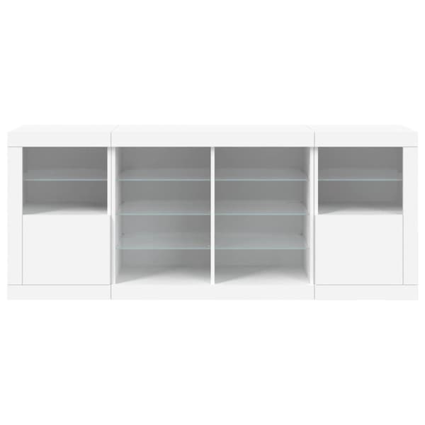 Skänk med LED-belysning vit 163x37x67 cm