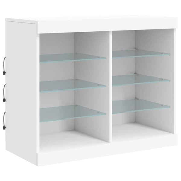 Skänk med LED-belysning vit 163x37x67 cm