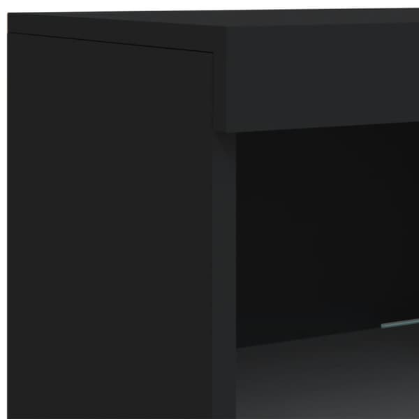 Skänk med LED-belysning svart 162x37x100 cm