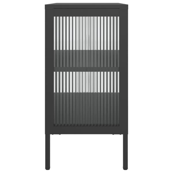 Skänk svart 70x35x70 cm glas och stål