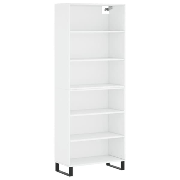 Högskåp vit 69,5x32,5x180 cm konstruerat trä