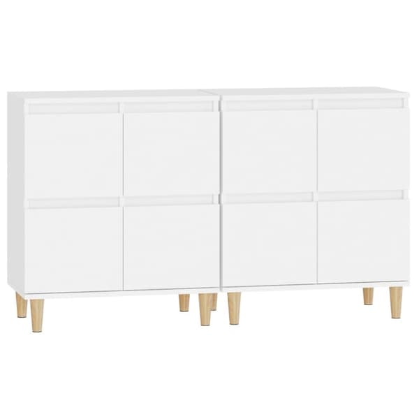 Skänk 2 st vit 60x35x70 cm konstruerat trä