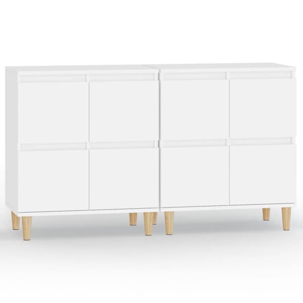 Skänk 2 st vit 60x35x70 cm konstruerat trä