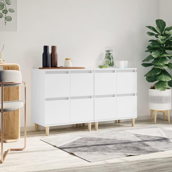 Skänk 2 st vit 60x35x70 cm konstruerat trä