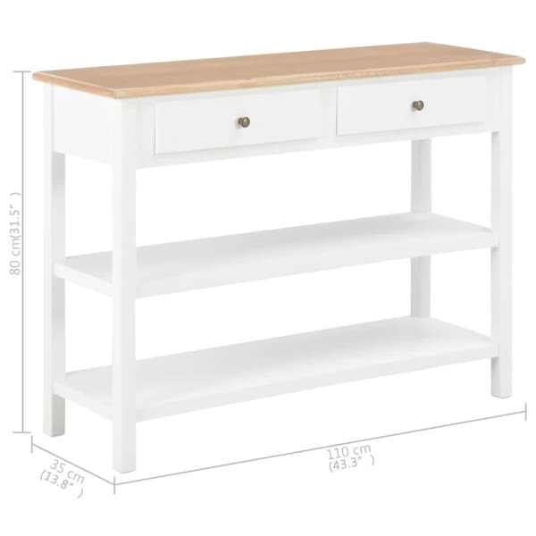 Skänk vit 110x35x80 cm MDF