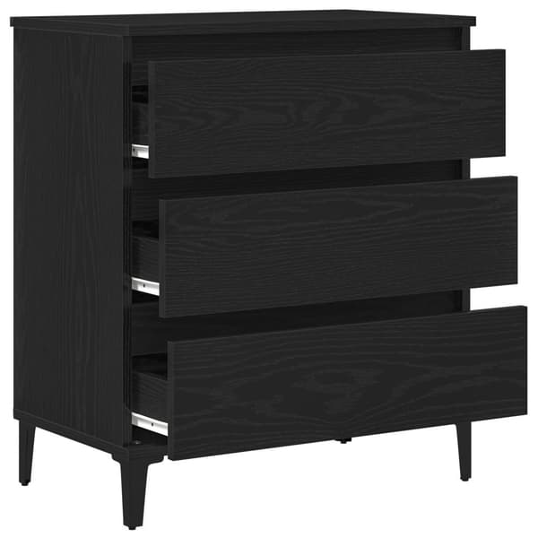 Sideboard Svart Ek 60x35x70 cm Konstruerat trä
