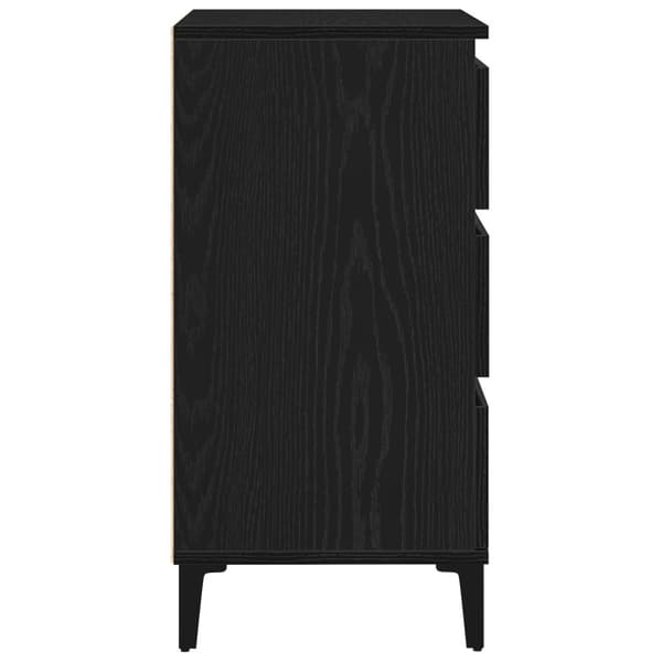 Sideboard Svart Ek 60x35x70 cm Konstruerat trä