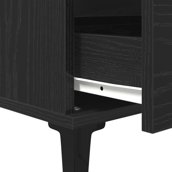 Sideboard Svart Ek 60x35x70 cm Konstruerat trä