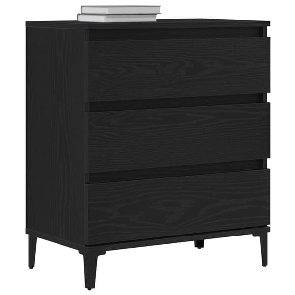 Sideboard Svart Ek 60x35x70 cm Konstruerat trä