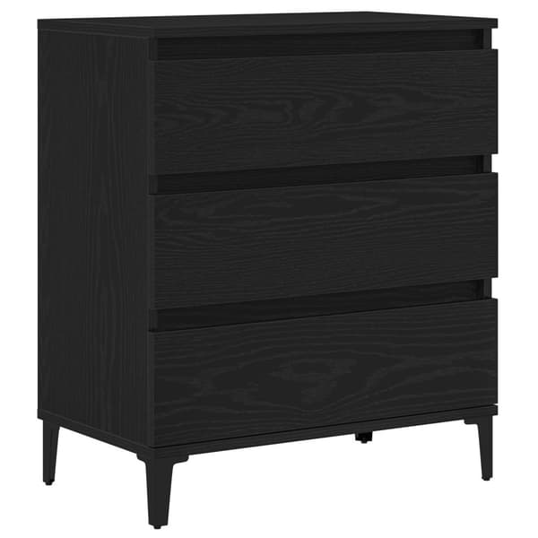 Sideboard Svart Ek 60x35x70 cm Konstruerat trä