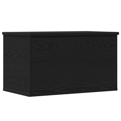 Förvaringslåda med lock svart ek 60x35x35 cm konstruerat trä