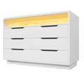 Miniatyrbild 6 av 11: Modern buffé med LED - med 6 lådor - Vit