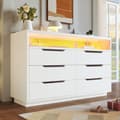 Miniatyrbild 8 av 11: Modern buffé med LED - med 6 lådor - Vit