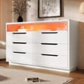 Miniatyrbild 9 av 11: Modern buffé med LED - med 6 lådor - Vit