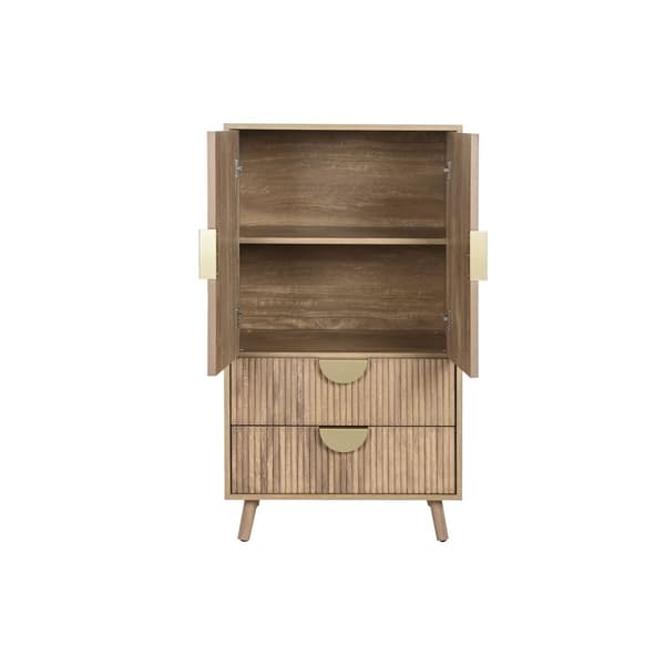 Kaappi Home ESPRIT Ruskea Kullattu Puu Puu MDF 60 x 40 x 110 cm