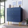 Miniatyrbild 2 av 11: Byrå med 3 lådor i marinblå – Hög kommod/Sideboard för sovrum & vardagsrum – 89x75x40 cm