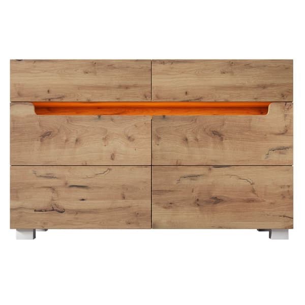 Tammisenkki 6 laatikolla ja LED-valaistuksella (sovellusohjattu) – makuuhuoneeseen ja olohuoneeseen – 71x120x40 cm
