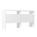 Pikkukuva 7 / 11: Moderni senkki 140 x 35 x 75 cm - 4 ovea - 2 avointa lokeroa - MDF - Valkoinen