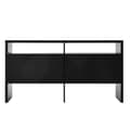 Pikkukuva 4 / 11: Moderni senkki 140x35x75 cm - 4 ovea - 2 avointa lokeroa - MDF - Musta