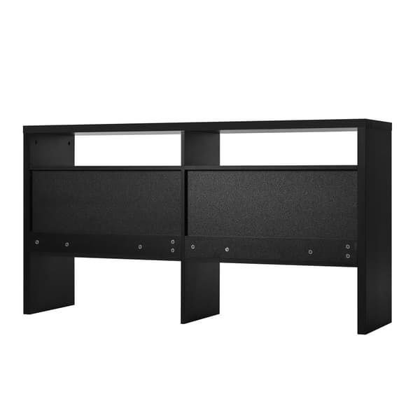 Moderni senkki 140x35x75 cm - 4 ovea - 2 avointa lokeroa - MDF - Musta