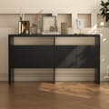 Pikkukuva 1 / 11: Moderni senkki 140x35x75 cm - 4 ovea - 2 avointa lokeroa - MDF - Musta