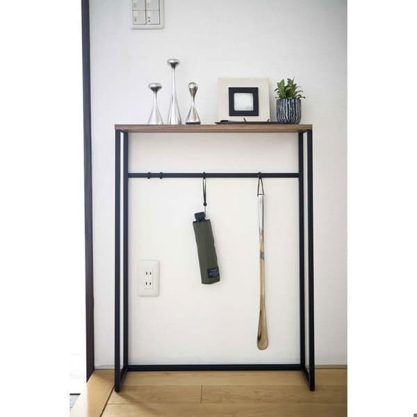 Entrékonsol i metall och trä - L60 cm - 60 cm X 18,5 cm X 80,5 cm - Calicosy Black