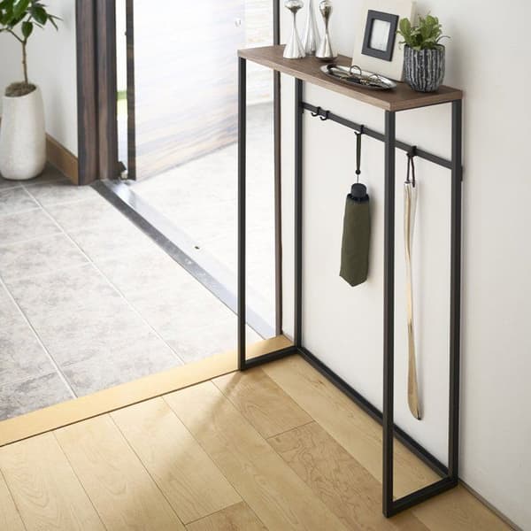 Entrékonsol i metall och trä - L60 cm - 60 cm X 18,5 cm X 80,5 cm - Calicosy Black