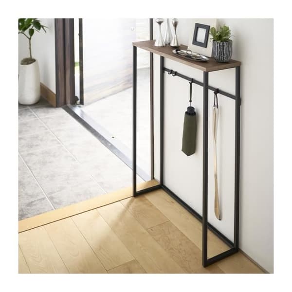 Entrékonsol i metall och trä - L60 cm - 60 cm X 18,5 cm X 80,5 cm - Calicosy Black
