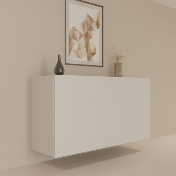 Upphängd skänk 3 dörrar 160x36x60 cm vit - DALLYN