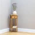 Miniatyrbild 2 av 5: Relaxdays Konsolbord, för telefon, hallentré, med låda, HxlxB: 60x25x25 cm, i trä, naturlig.