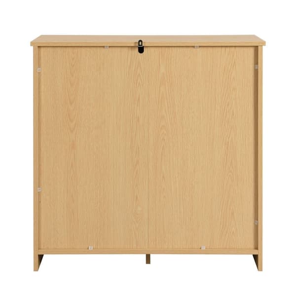 Rottinkikaappi 4 laatikolla – Säilytyskaappi massiivipuisilla kahvoilla, maalaistyyli makuuhuoneeseen, olohuoneeseen tai eteiseen – 80x80x38 cm
