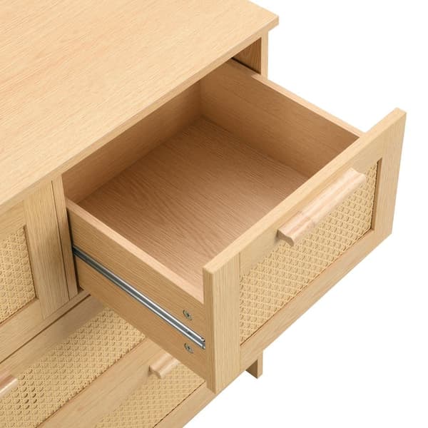 Rottinkikaappi 4 laatikolla – Säilytyskaappi massiivipuisilla kahvoilla, maalaistyyli makuuhuoneeseen, olohuoneeseen tai eteiseen – 80x80x38 cm