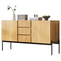 Pikkukuva 6 / 11: Senkki 2 ovella ja 3 laatikolla – TV-taso, lipasto tai buffet linjalla ja metallijaloilla – 140x40x75 cm