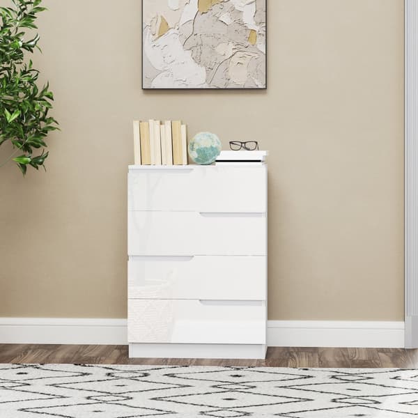 Kommode, 60x40x85 cm, Højglans Hvid