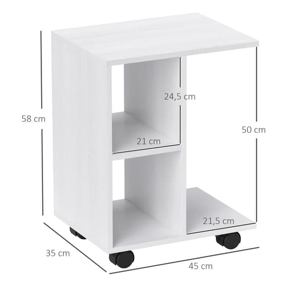 Sidobord, 45x35x58 cm, Vit