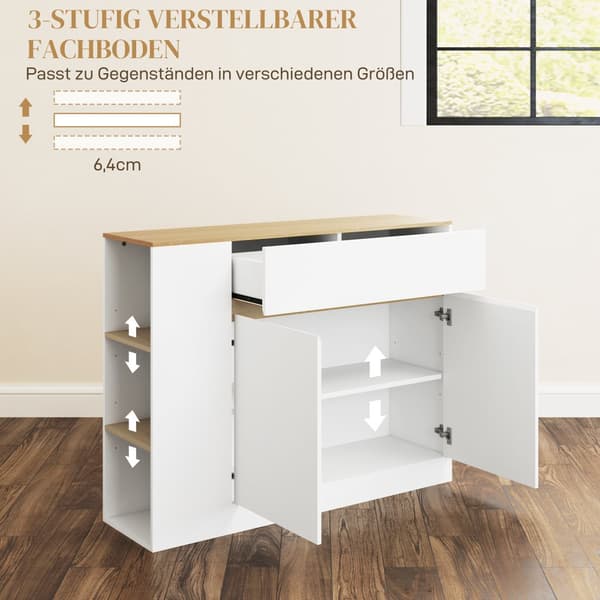 Sideboard, 105x30x81.5 cm, Hvid