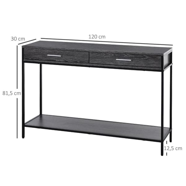Konsolbord, 120x30x81.5 cm, Grå