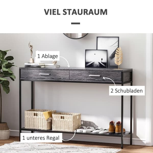 Konsolbord, 120x30x81.5 cm, Grå