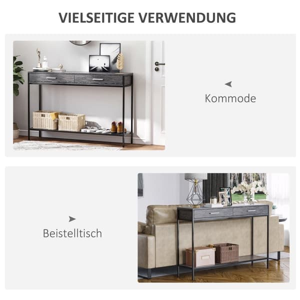 Konsolbord, 120x30x81.5 cm, Grå