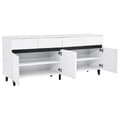 Miniatyrbild 8 av 11: Högglans sideboard 160x40x68 cm – Vit skänk med 4 lådor, 2 dörrar och justerbara hyllor, modern förvaringsmöbel
