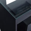 Miniatyrbillede 11 af 11: Sort skænk i højglans med LED og glasplade – 6 store skuffer, dobbeltlagsdesign, til stue, entré, soveværelse eller kontor