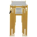 Miniatyrbild 10 av 11: Konsolbord i mid-century modern stil 128×44×80 cm – vit MDF med gyllene ben, dubbellager, sidobord för vardagsrum
