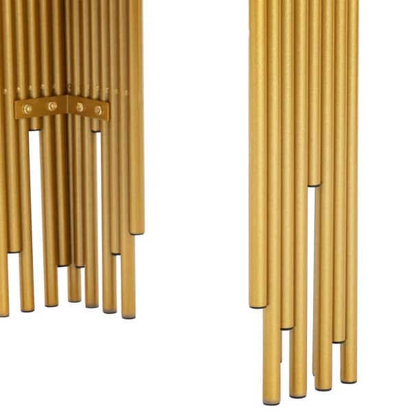Konsolbord i mid-century modern stil 128×44×80 cm – vit MDF med gyllene ben, dubbellager, sidobord för vardagsrum