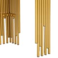 Miniatyrbild 11 av 11: Konsolbord i mid-century modern stil 128×44×80 cm – vit MDF med gyllene ben, dubbellager, sidobord för vardagsrum