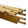 Miniatyrbillede 10 af 11: Konsolbord i sort højglans med guldfarvede ben – 128×44×80 cm, dobbeltlags moderne sidebord fra midten af århundredet til stuen