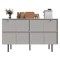 Miniatyrbillede 6 af 6: Grå Minimalistisk Skænk, Spisestue Opbevaring i stuen, Unikt Design, Skabsdør Design, Fritstående Skab