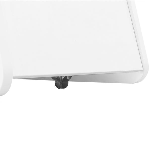 Vitt sideboard med hjul – modernt rullbart sidobord med rundade hörn, platsbesparande design för vardagsrum och sovrum, 81x33x51,5 cm