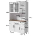 Pikkukuva 4 / 11: Senkki valkoista puuta, korkea kaappi 114 x 40 x 190 cm – olohuoneeseen ja ruokailutilaan