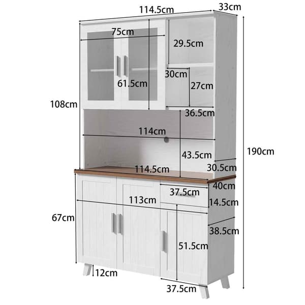 Senkki valkoista puuta, korkea kaappi 114 x 40 x 190 cm – olohuoneeseen ja ruokailutilaan