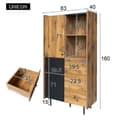 Miniatyrbillede 4 af 11: Skænk 160 cm høj – moderne opbevaringsskab med 2 låger, 3 skuffer og åbne hylder